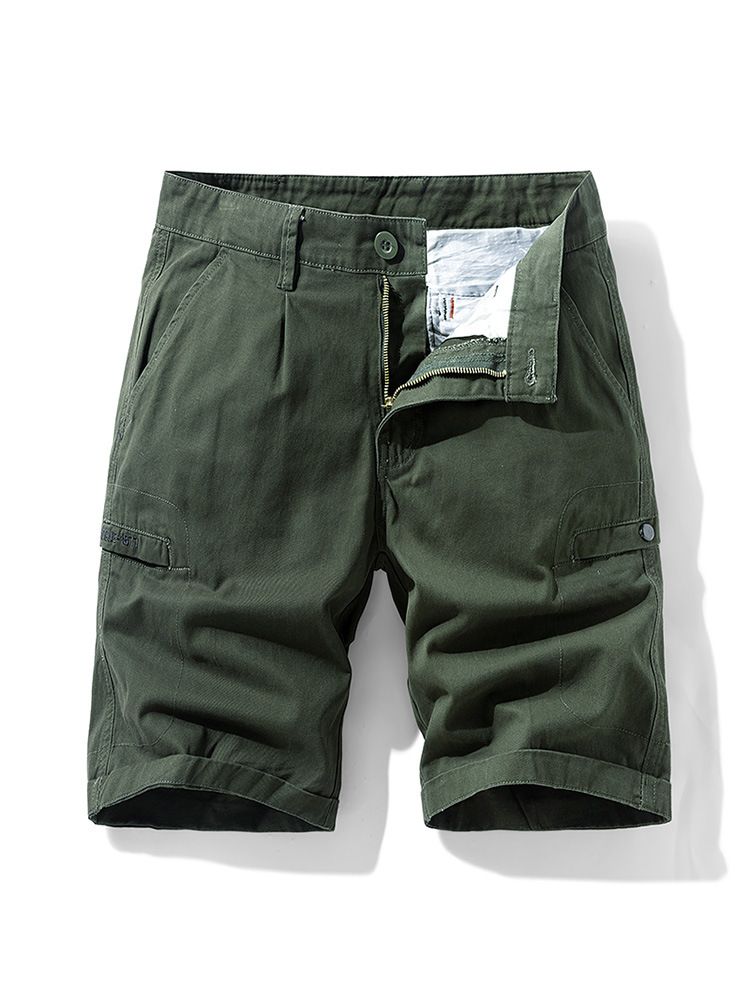 Washed Bermuda Chino Plus Size Men's Clothing Cargo Shorts with Side Pockets  Men's Clothing  Bottoms  Shorts