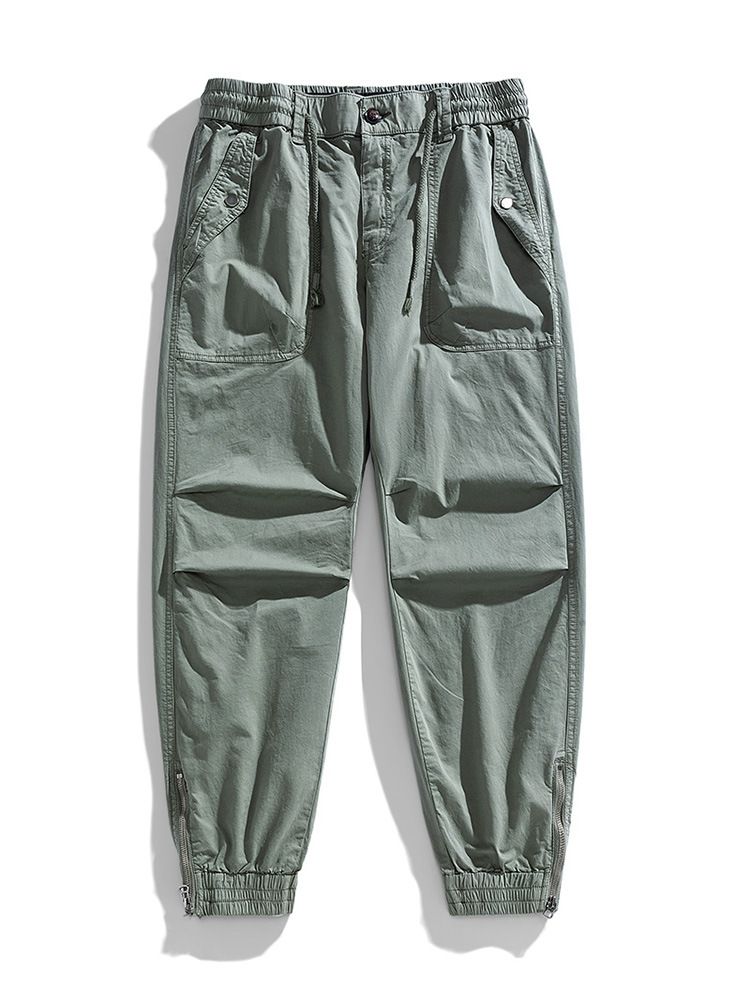 Fengway Custom Stretch Men Jogger Pants Casual Bottom Zip Ankle Trousers Retro Washed Men Baggy Cargo Pants  Casual