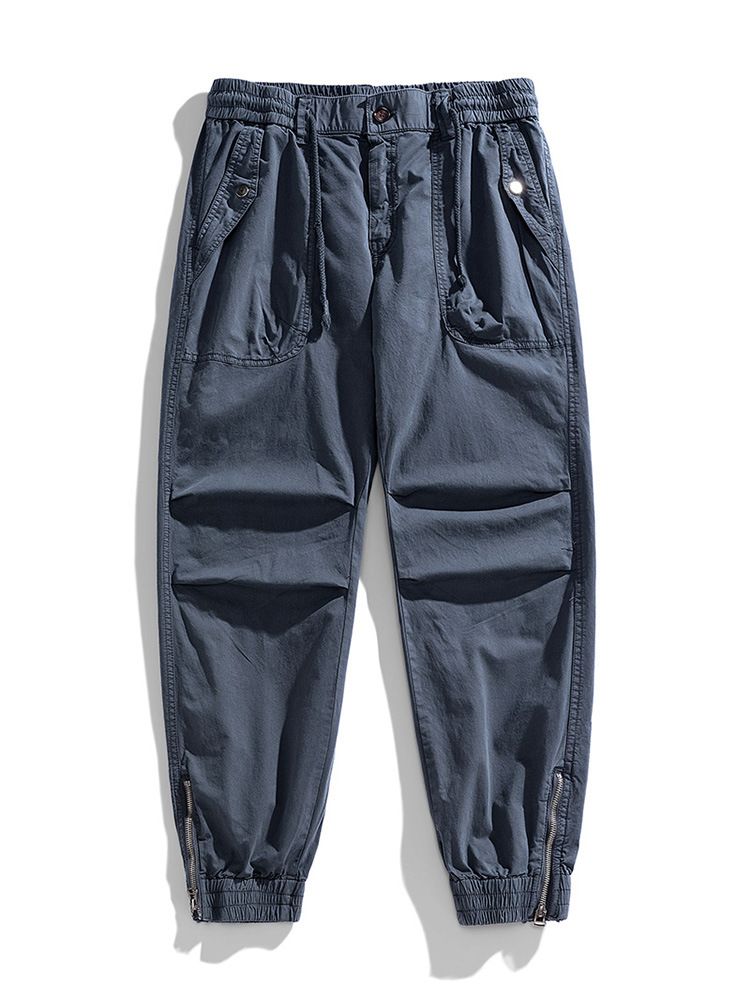 Fengway Custom Stretch Men Jogger Pants Casual Bottom Zip Ankle Trousers Retro Washed Men Baggy Cargo Pants  Casual