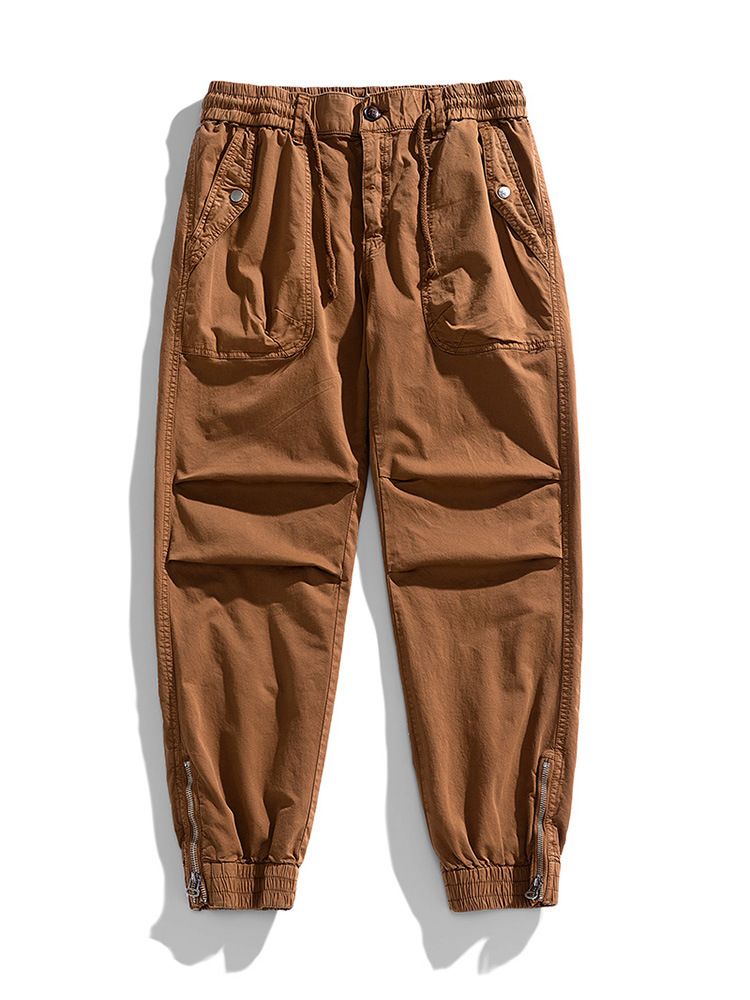 Fengway Custom Stretch Men Jogger Pants Casual Bottom Zip Ankle Trousers Retro Washed Men Baggy Cargo Pants  Casual