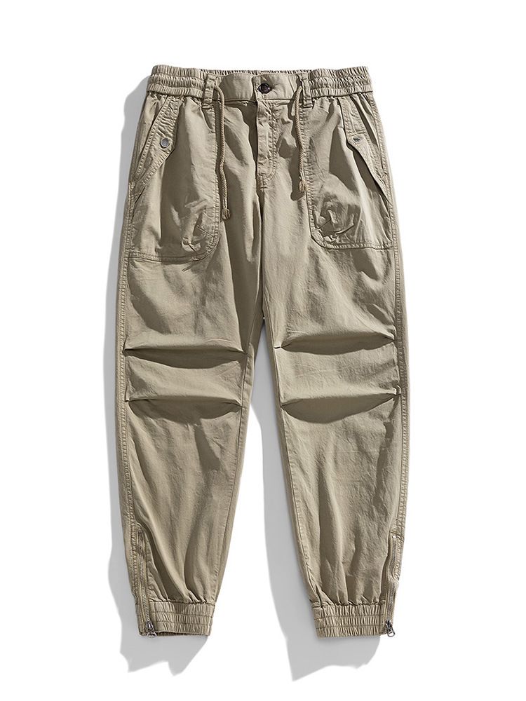 Fengway Custom Stretch Men Jogger Pants Casual Bottom Zip Ankle Trousers Retro Washed Men Baggy Cargo Pants  Casual