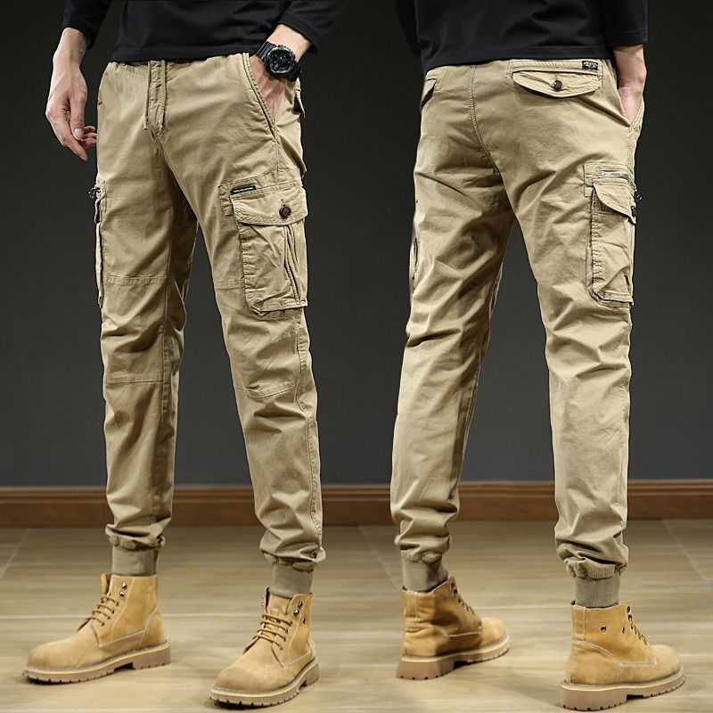 Spandex Cotton Men's Casual Trousers Chino Pants Fabric Zipper Pockets Slim Canvas Fit  Most Popular Solid Color Woven  Casual