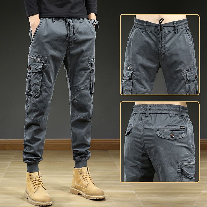 Spandex Cotton Men's Casual Trousers Chino Pants Fabric Zipper Pockets Slim Canvas Fit  Most Popular Solid Color Woven  Casual