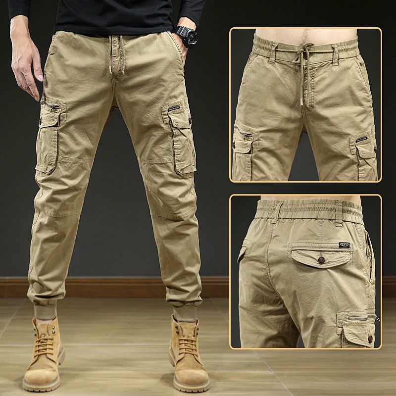 Spandex Cotton Men's Casual Trousers Chino Pants Fabric Zipper Pockets Slim Canvas Fit  Most Popular Solid Color Woven  Casual
