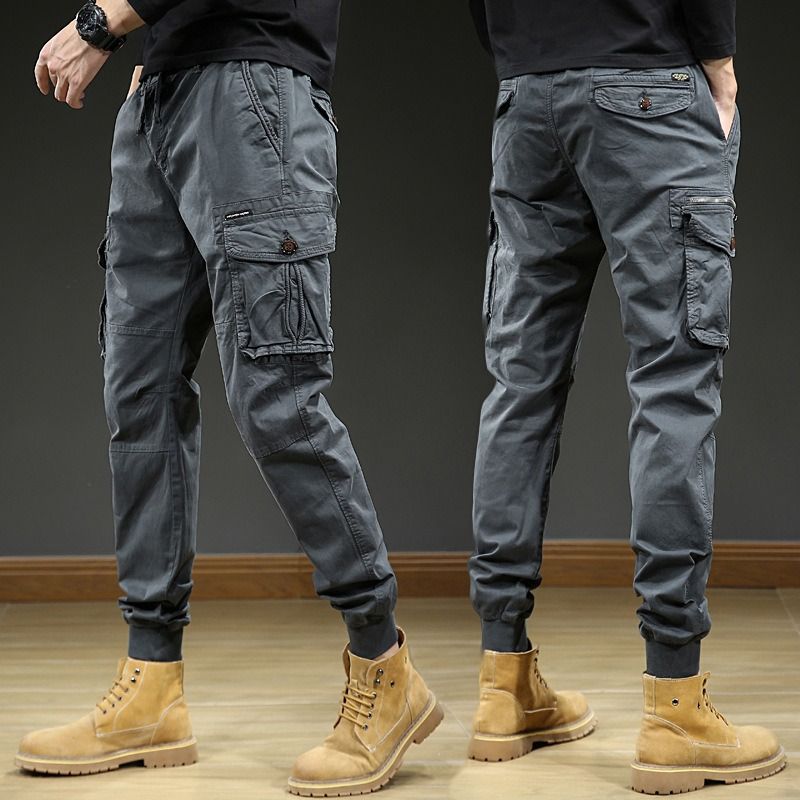 Spandex Cotton Men's Casual Trousers Chino Pants Fabric Zipper Pockets Slim Canvas Fit  Most Popular Solid Color Woven  Casual