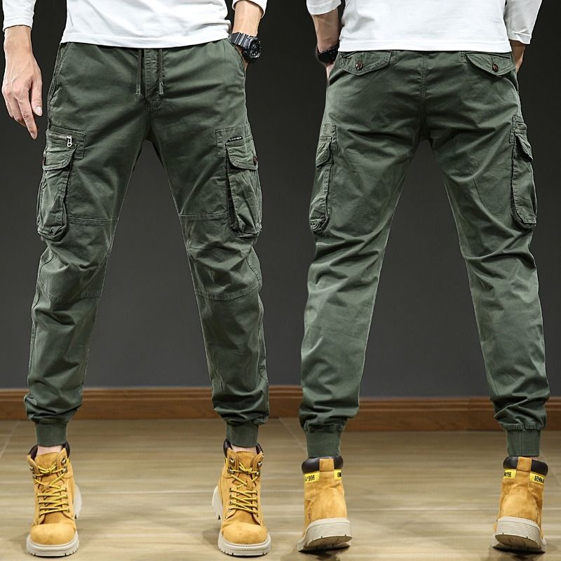 Spandex Cotton Men's Casual Trousers Chino Pants Fabric Zipper Pockets Slim Canvas Fit  Most Popular Solid Color Woven  Casual