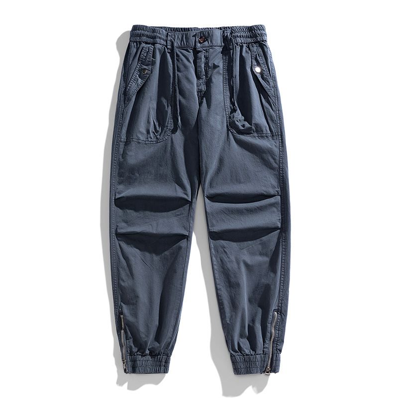 Fengway Custom Stretch Men Jogger Pants Casual Bottom Zip Ankle Trousers Retro Washed Men Baggy Cargo Pants Casual