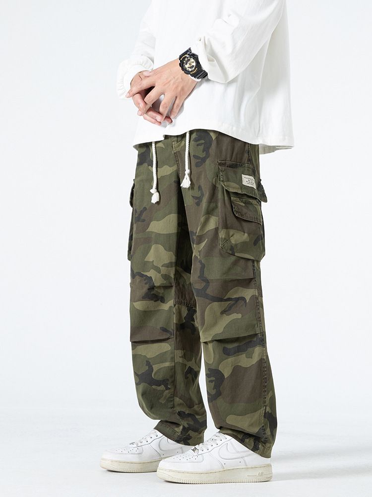 Custom high quality plus sized camouflage sweatpants plus size baggy hunting cargo camo pants for men  Casual