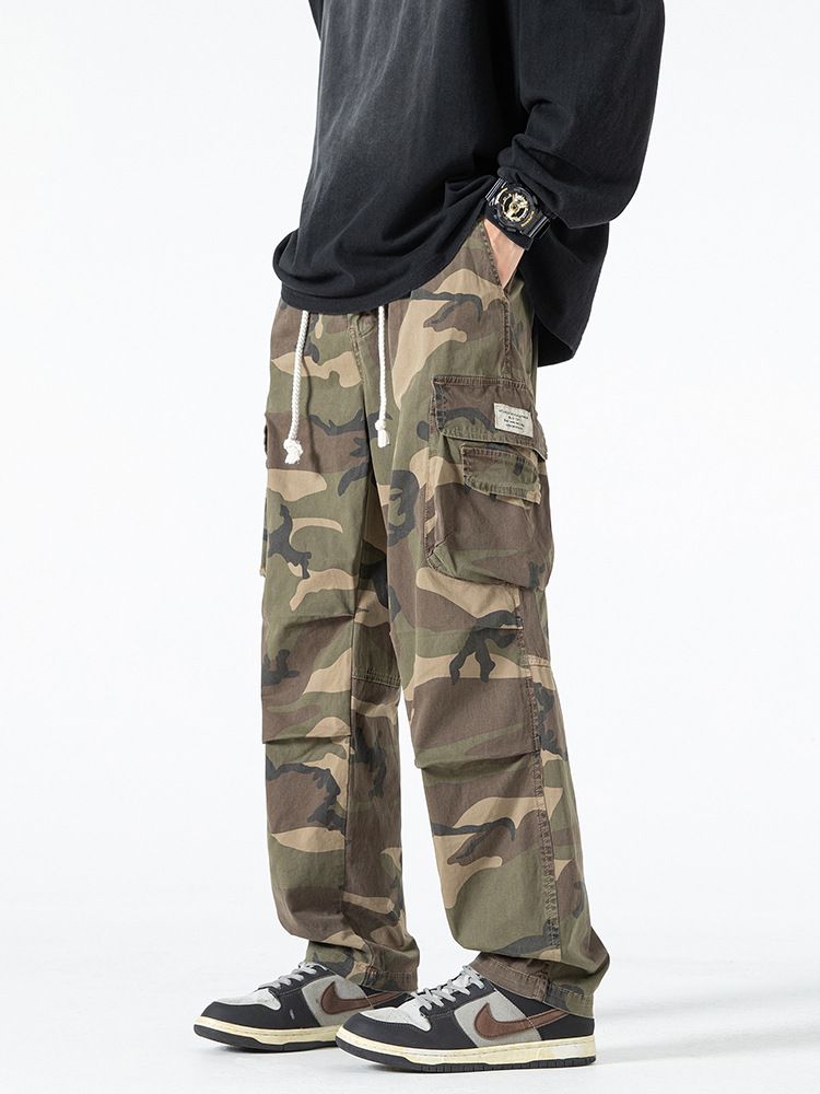 Custom high quality plus sized camouflage sweatpants plus size baggy hunting cargo camo pants for men  Casual