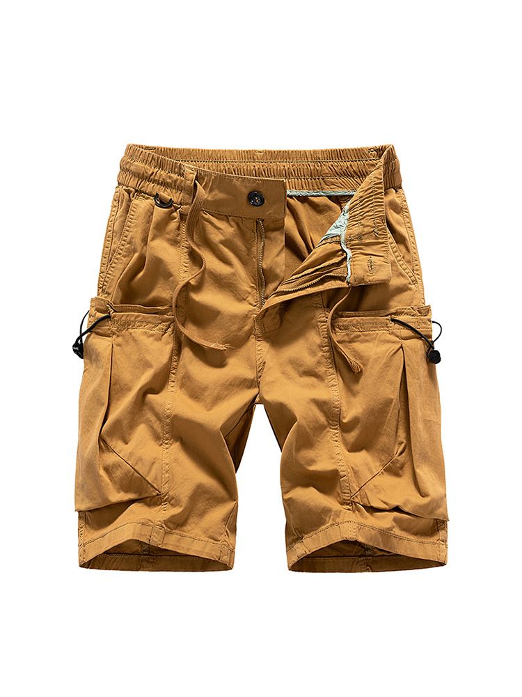 Summer Men Multi-pocket Trousers Outdoor Casual Sports Cropped Pants Men Overalls Thin Loose Cargo Shorts