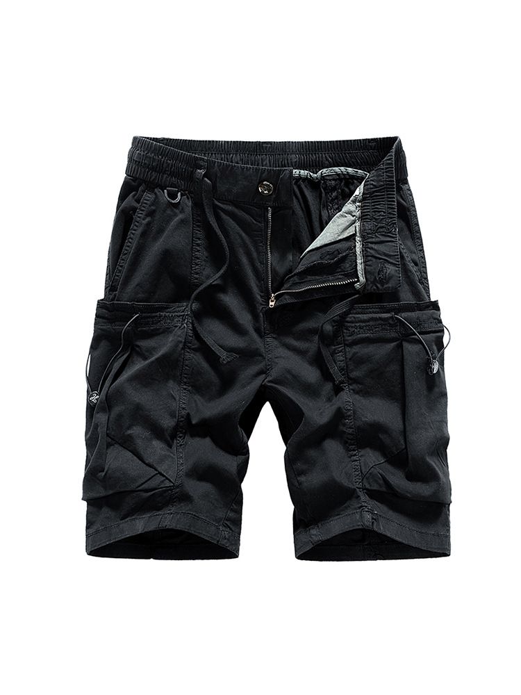 Summer Men Multi-pocket Trousers Outdoor Casual Sports Cropped Pants Men Overalls Thin Loose Cargo Shorts