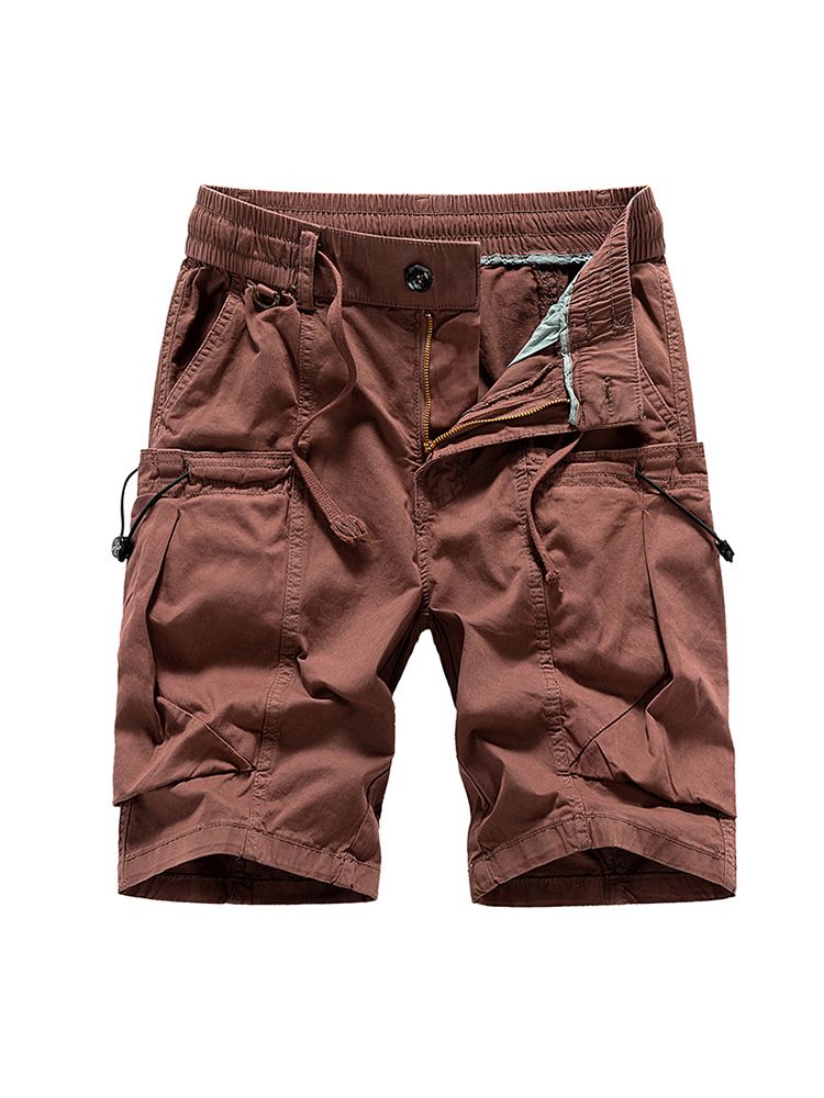 Summer Men Multi-pocket Trousers Outdoor Casual Sports Cropped Pants Men Overalls Thin Loose Cargo Shorts