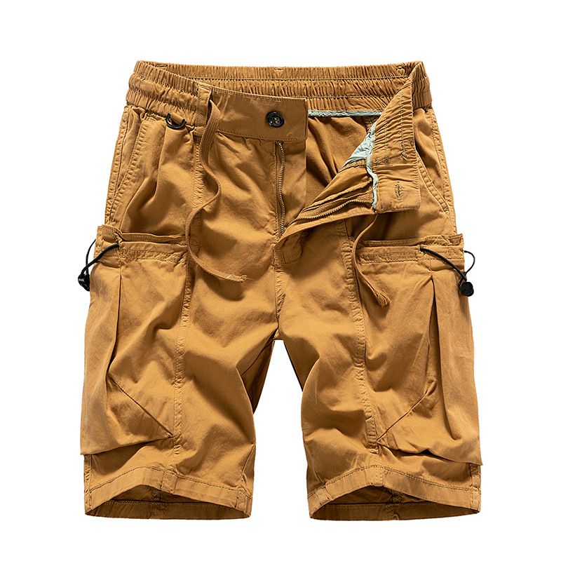 Summer Men Multi-pocket Trousers Outdoor Casual Sports Cropped Pants Men Overalls Thin Loose Cargo Shorts