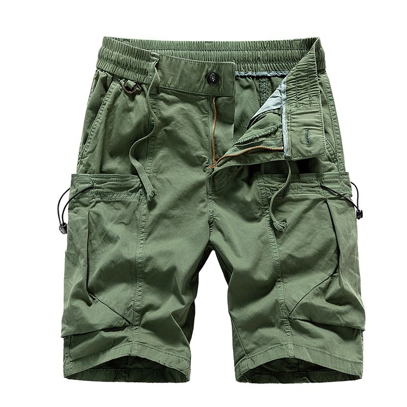 Summer Men Multi-pocket Trousers Outdoor Casual Sports Cropped Pants Men Overalls Thin Loose Cargo Shorts