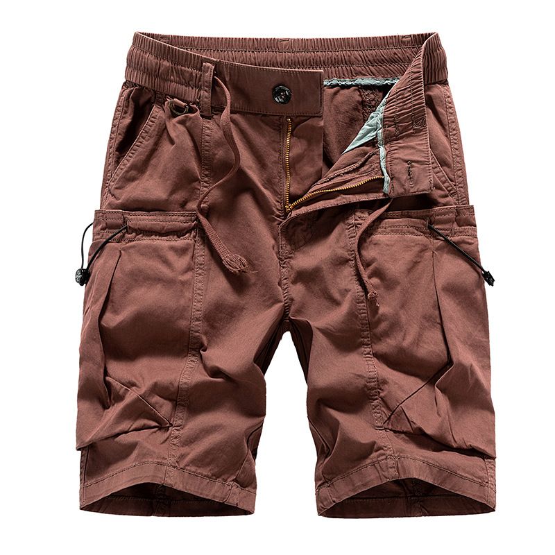 Summer Men Multi-pocket Trousers Outdoor Casual Sports Cropped Pants Men Overalls Thin Loose Cargo Shorts