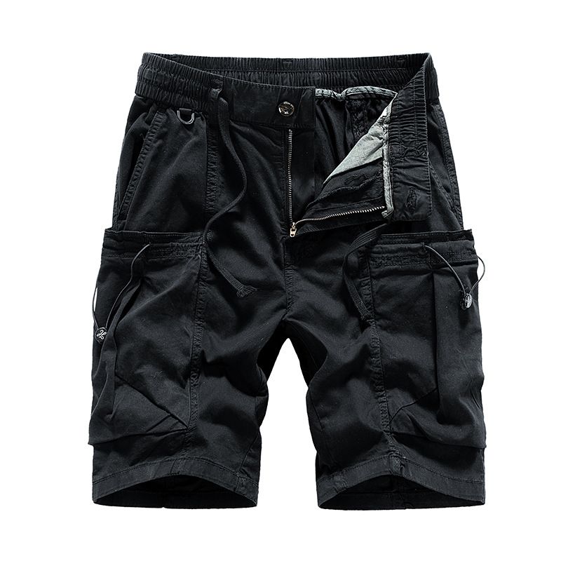 Summer Men Multi-pocket Trousers Outdoor Casual Sports Cropped Pants Men Overalls Thin Loose Cargo Shorts