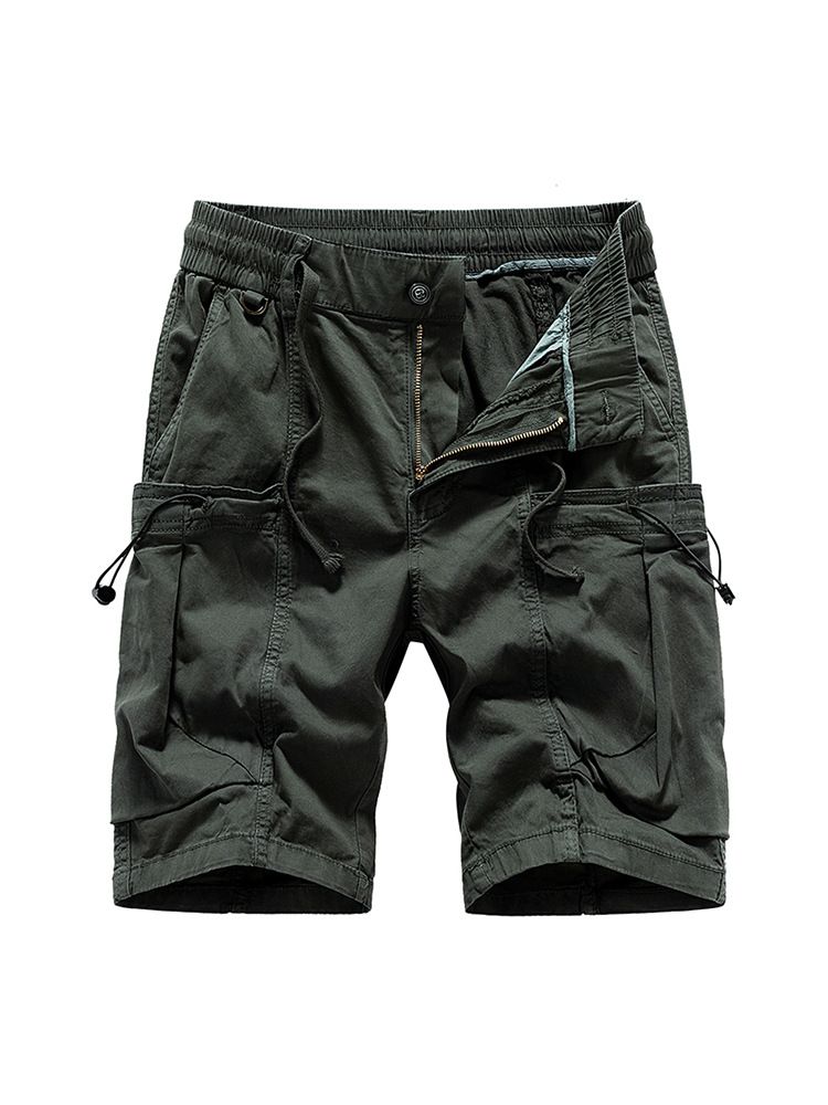 Summer Men Multi-pocket Trousers Outdoor Casual Sports Cropped Pants Men Overalls Thin Loose Cargo Shorts