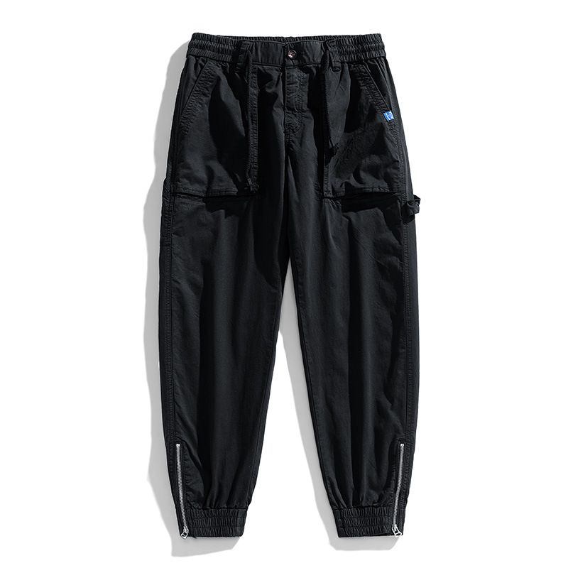 Fengway Custom Stretch Men Jogger Pants Casual Bottom Zip Ankle Trousers Retro Washed Men Baggy Cargo Pants Casual
