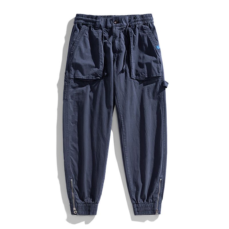 Fengway Custom Stretch Men Jogger Pants Casual Bottom Zip Ankle Trousers Retro Washed Men Baggy Cargo Pants Casual