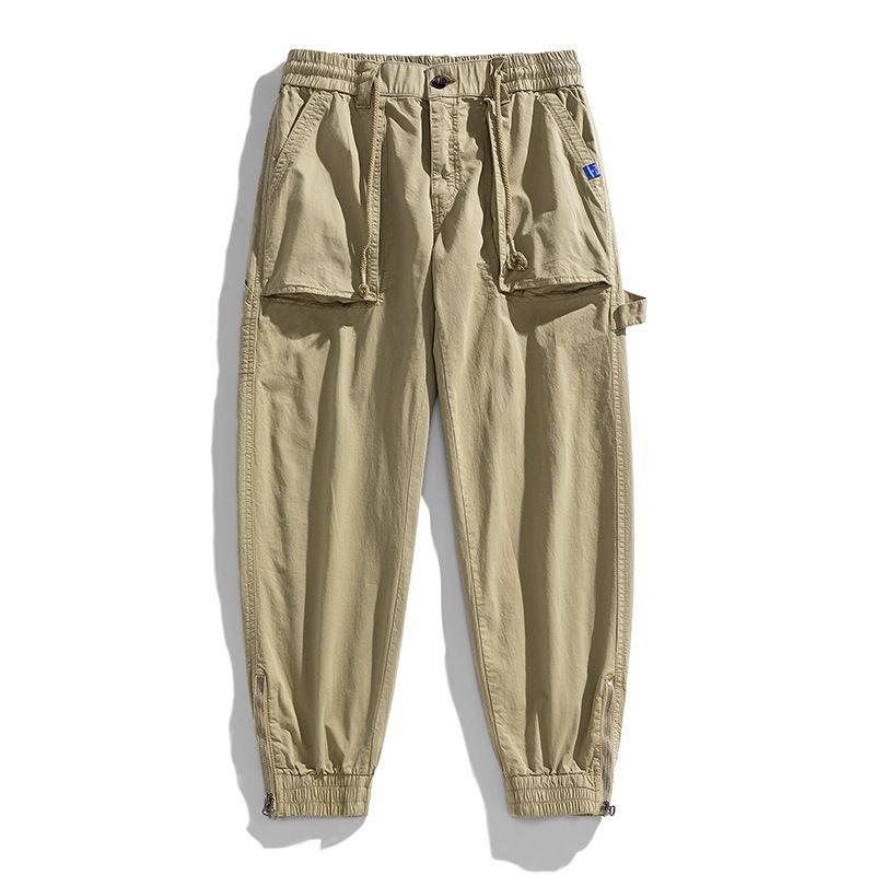Fengway Custom Stretch Men Jogger Pants Casual Bottom Zip Ankle Trousers Retro Washed Men Baggy Cargo Pants Casual