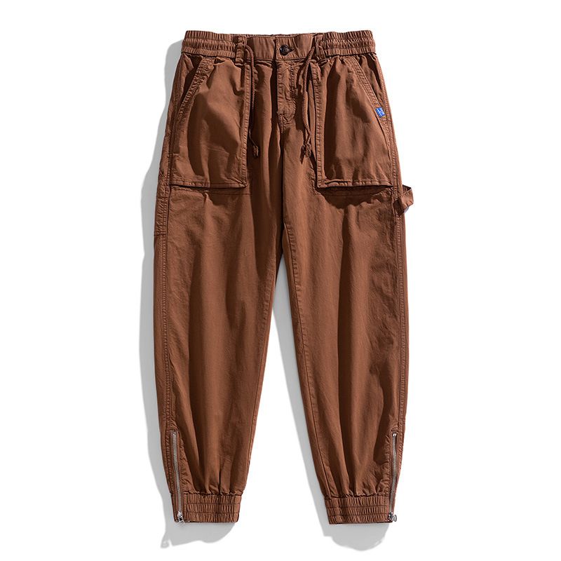 Fengway Custom Stretch Men Jogger Pants Casual Bottom Zip Ankle Trousers Retro Washed Men Baggy Cargo Pants Casual