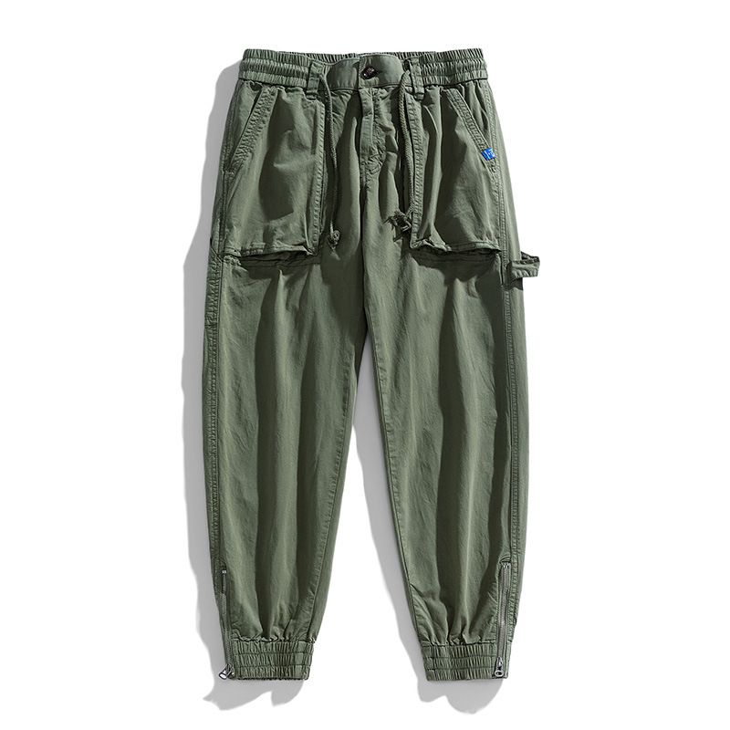 Fengway Custom Stretch Men Jogger Pants Casual Bottom Zip Ankle Trousers Retro Washed Men Baggy Cargo Pants Casual