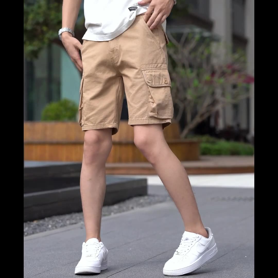 New Style RTS Utility Cargo Shorts Men Half Pants Shorts 3D Pocket Custom Overalls Cotton Cargo Shorts Casual Woven for Men Shorts