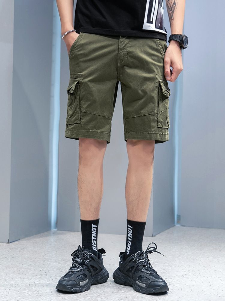 Men's Canvas Outdoor Tactical Short Pants Sport Fans Combat Hiking Hunting Multi Pockets Safari Cargo Pant Trousers Shorts