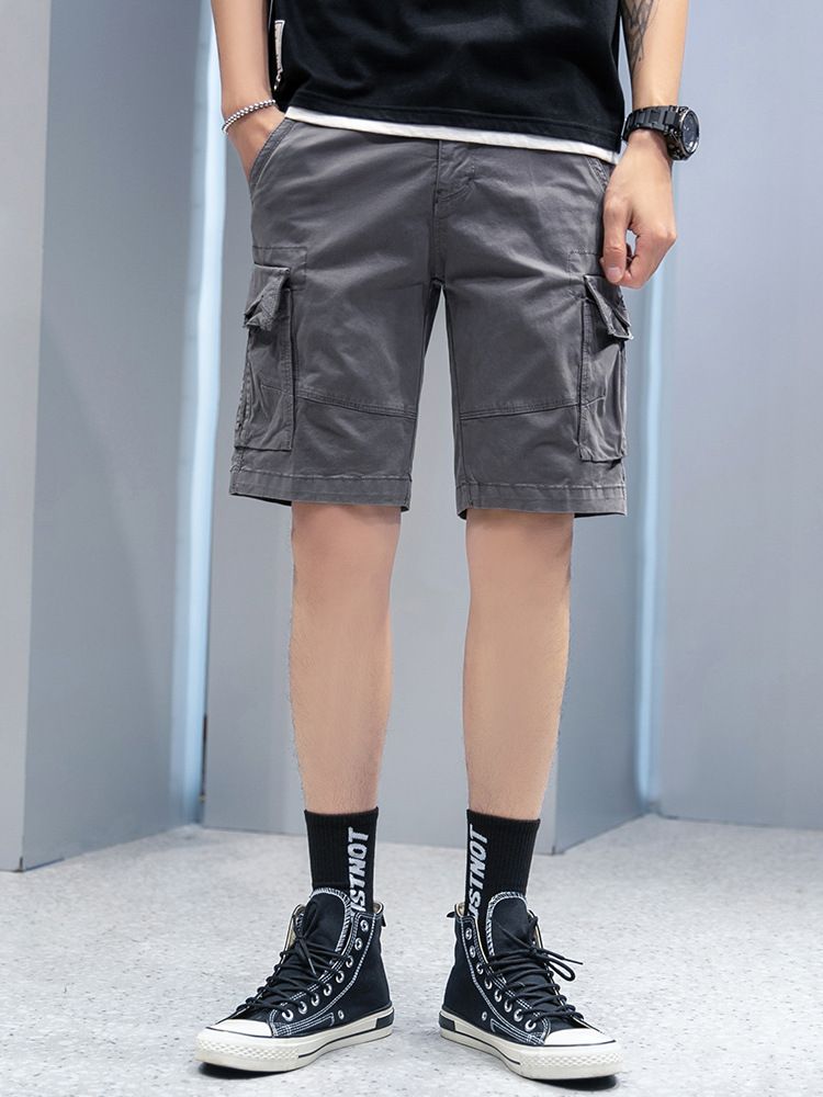 Men's Canvas Outdoor Tactical Short Pants Sport Fans Combat Hiking Hunting Multi Pockets Safari Cargo Pant Trousers Shorts