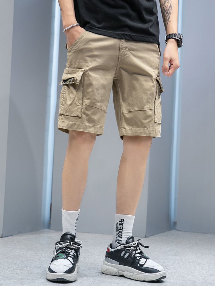 Men's Canvas Outdoor Tactical Short Pants Sport Fans Combat Hiking Hunting Multi Pockets Safari Cargo Pant Trousers Shorts