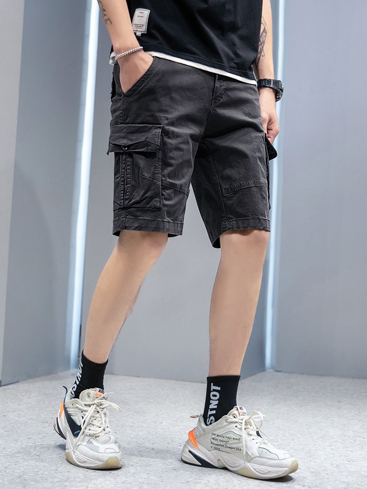 Men's Canvas Outdoor Tactical Short Pants Sport Fans Combat Hiking Hunting Multi Pockets Safari Cargo Pant Trousers Shorts