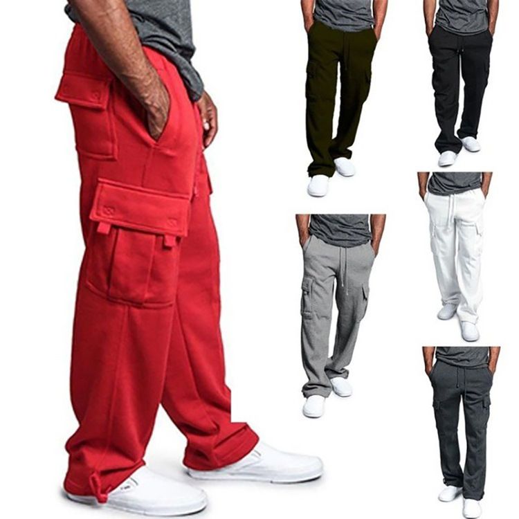 cargo pants with multi pockets men's casual pants man trousers pants wide leg sweatpants men  Casual