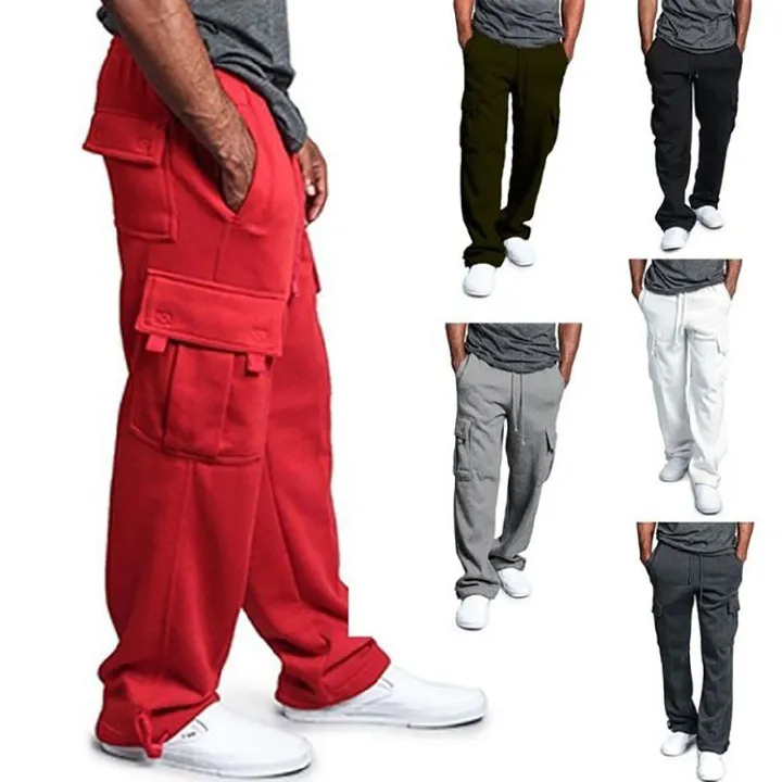 cargo pants with multi pockets men's casual pants man trousers pants wide leg sweatpants men  Casual