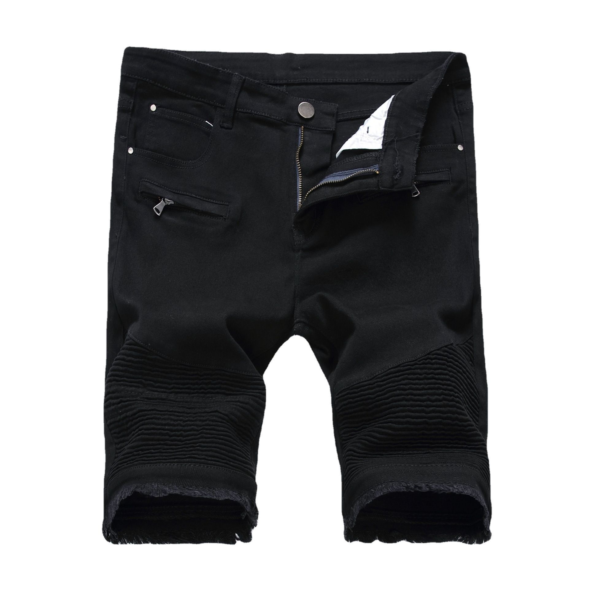 Custom Men Oversized Bermuda Streetwear  Ripped Distressed Embroidery Denim Jean Cotton Shorts for Mens Shorts