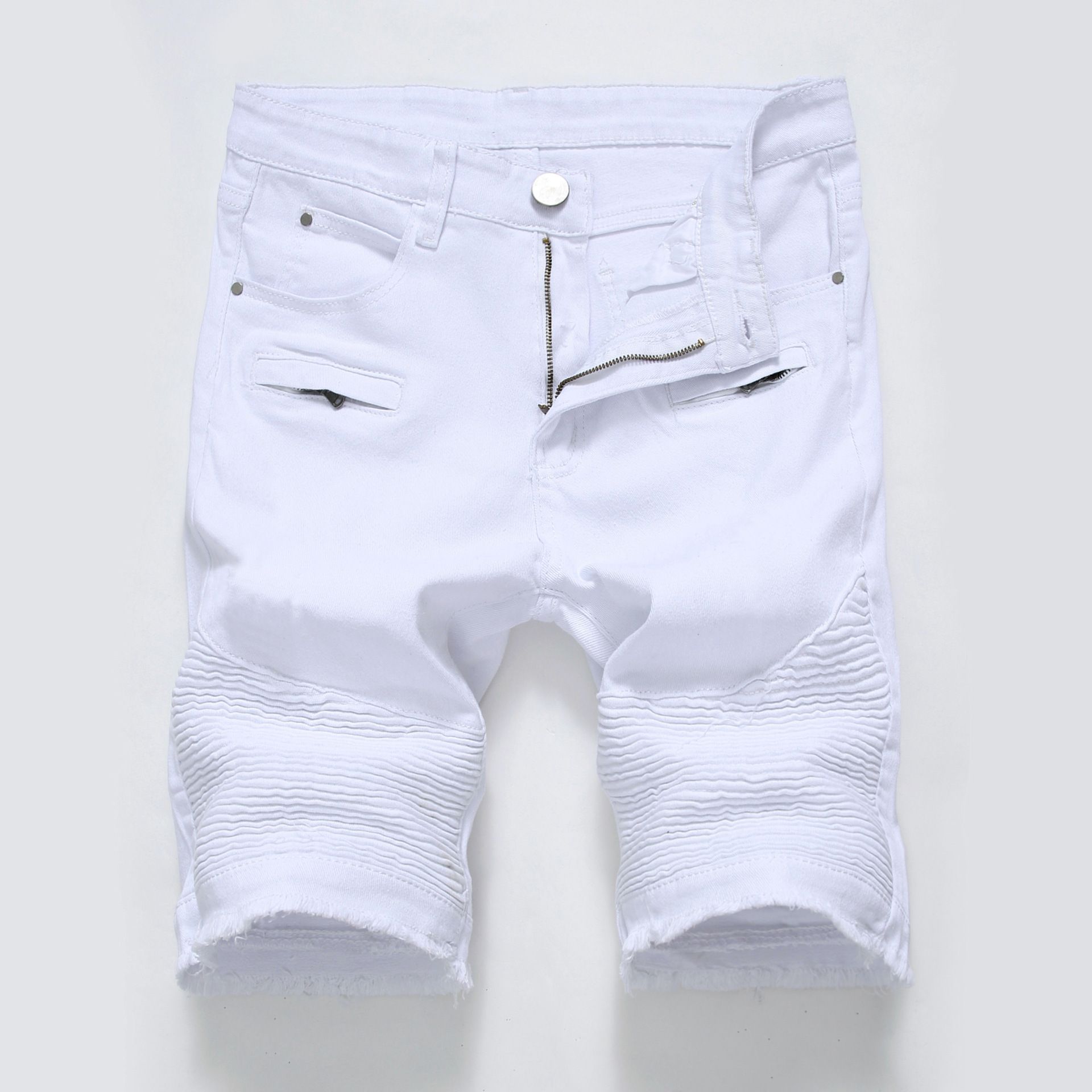 Custom Men Oversized Bermuda Streetwear  Ripped Distressed Embroidery Denim Jean Cotton Shorts for Mens Shorts