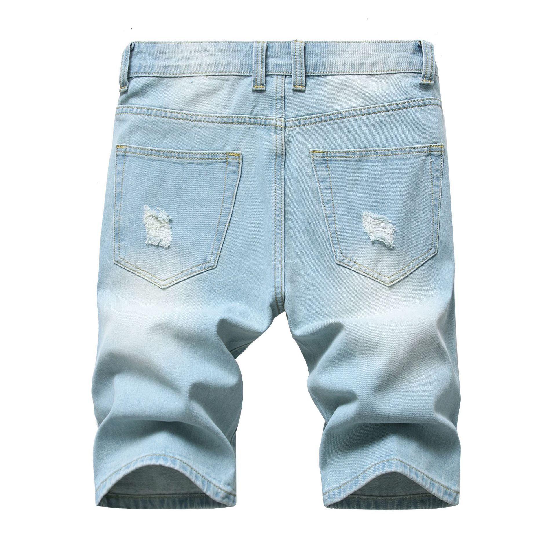 Popular Korean version of slim men five-point pants youth fashion boys middle pants men's jean shorts