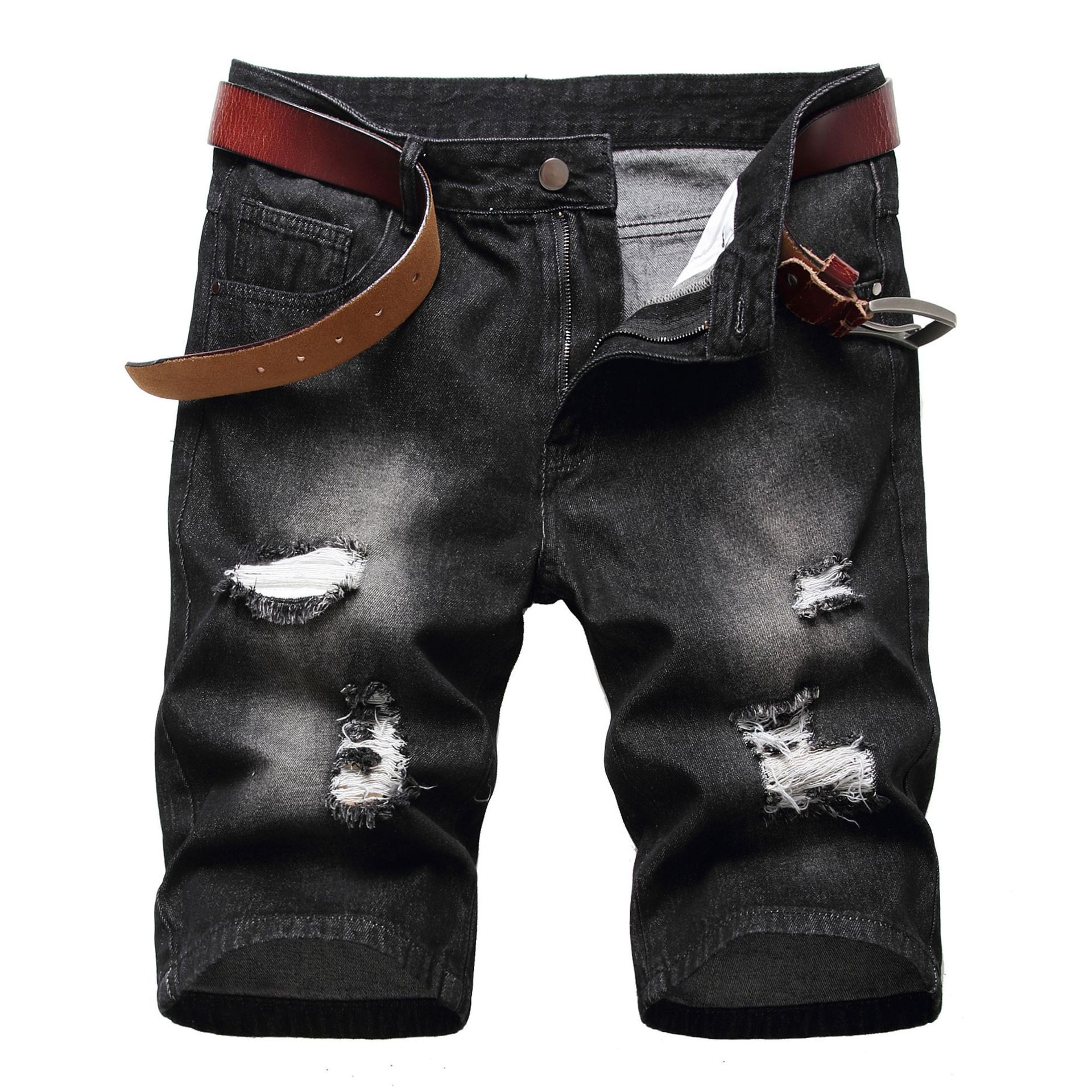 Popular Korean version of slim men five-point pants youth fashion boys middle pants men's jean shorts