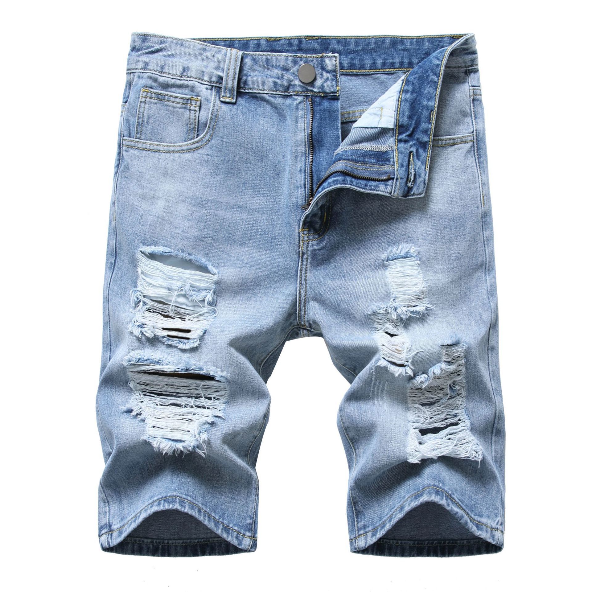 Popular Korean version of slim men five-point pants youth fashion boys middle pants men's jean shorts