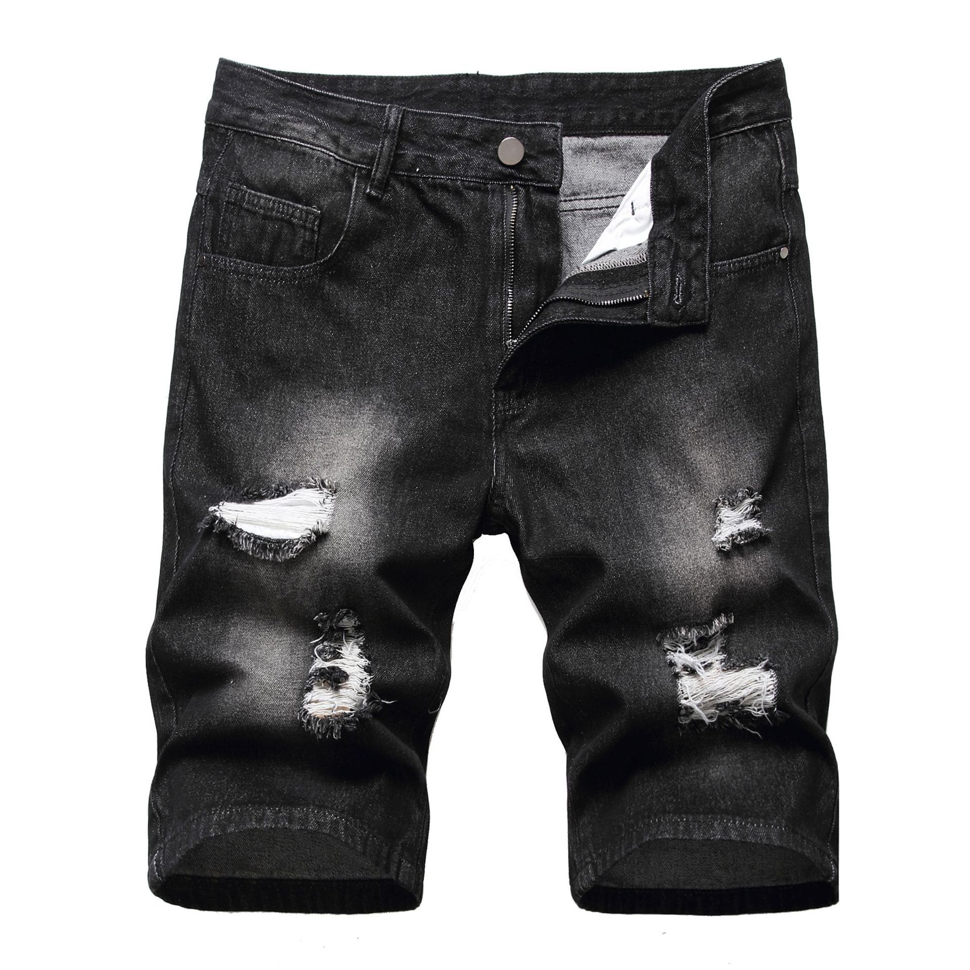 Popular Korean version of slim men five-point pants youth fashion boys middle pants men's jean shorts