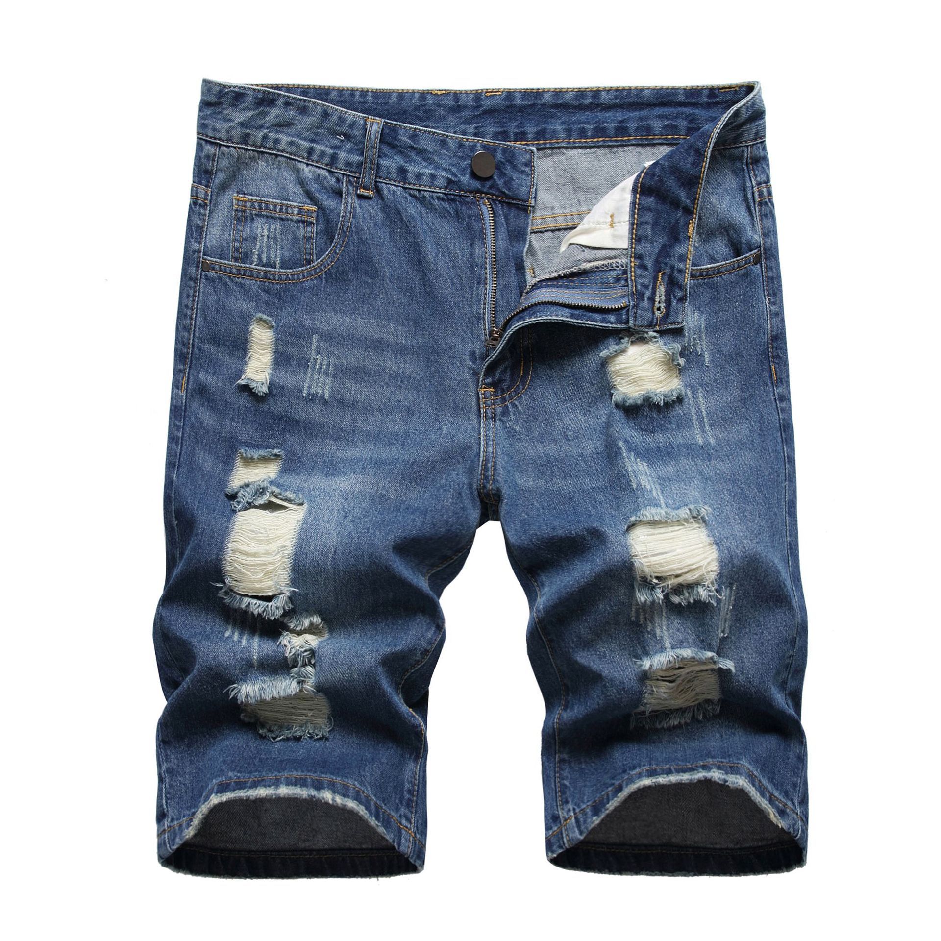 Popular Korean version of slim men five-point pants youth fashion boys middle pants men's jean shorts