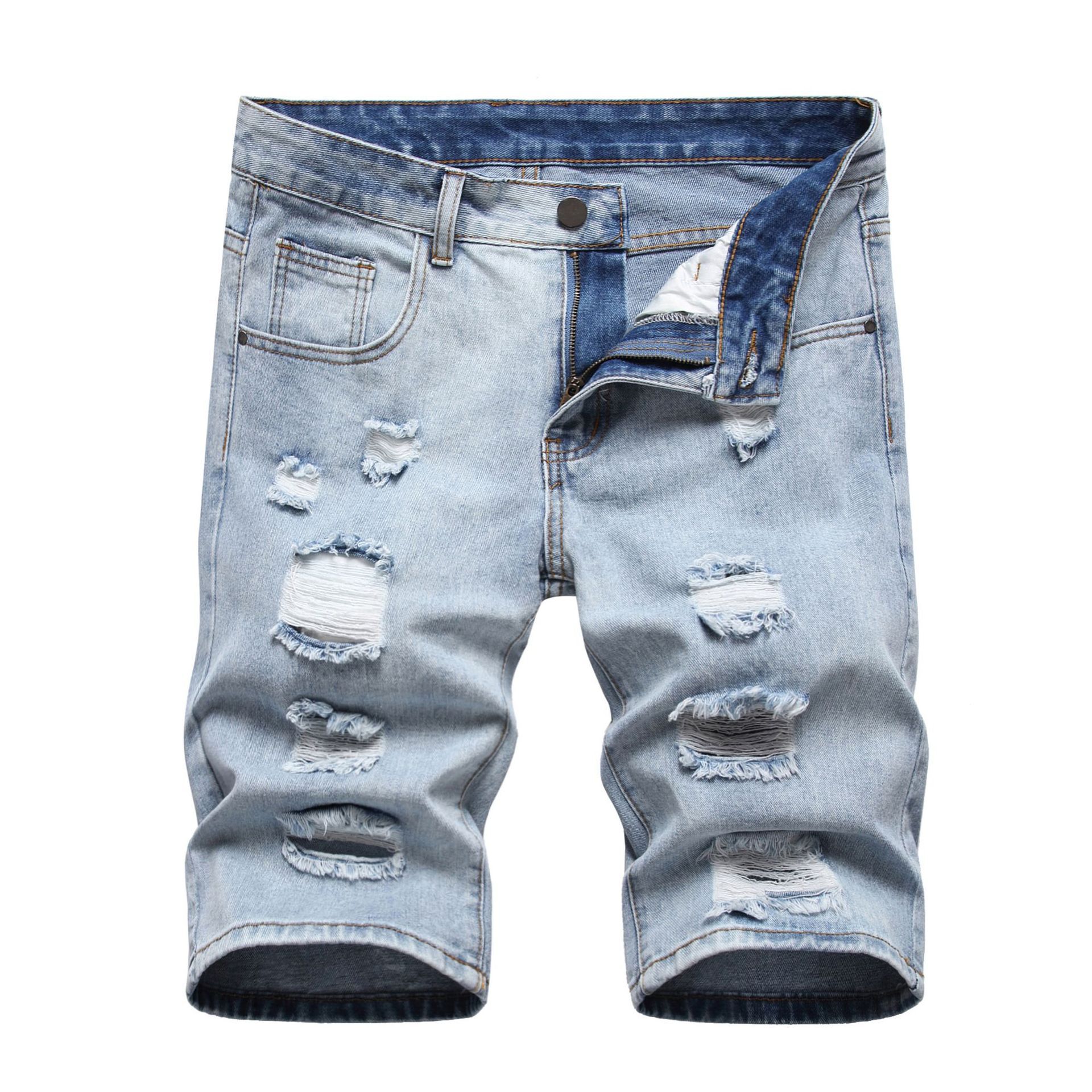 Popular Korean version of slim men five-point pants youth fashion boys middle pants men's jean shorts