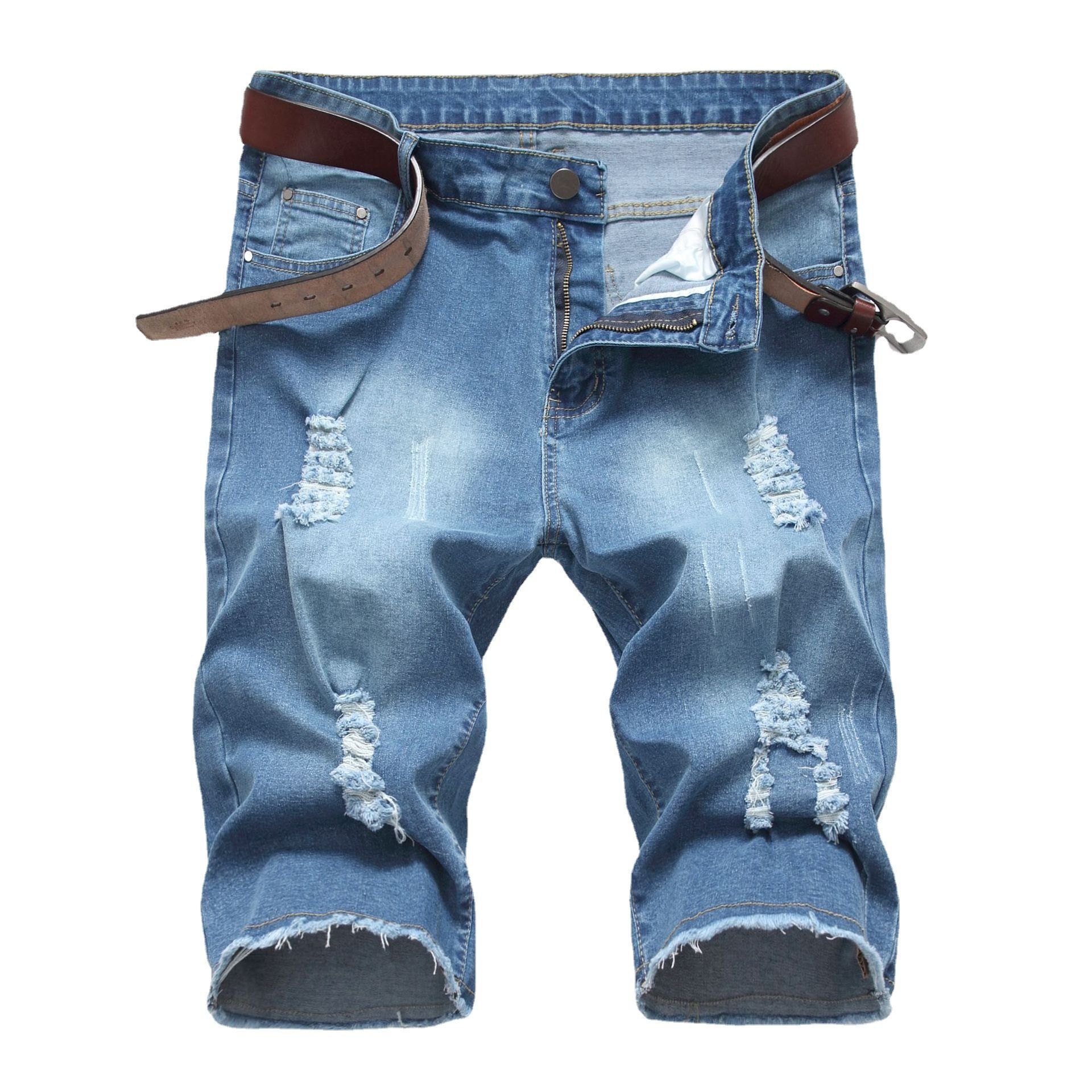 hip hop ripped jeans summer sports pants washed casual shorts men's denim shorts wholesale price Shorts