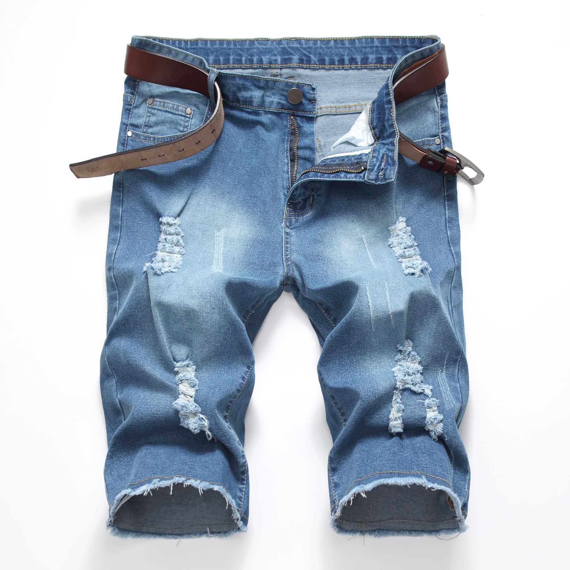 hip hop ripped jeans summer sports pants washed casual shorts men's denim shorts wholesale price Shorts