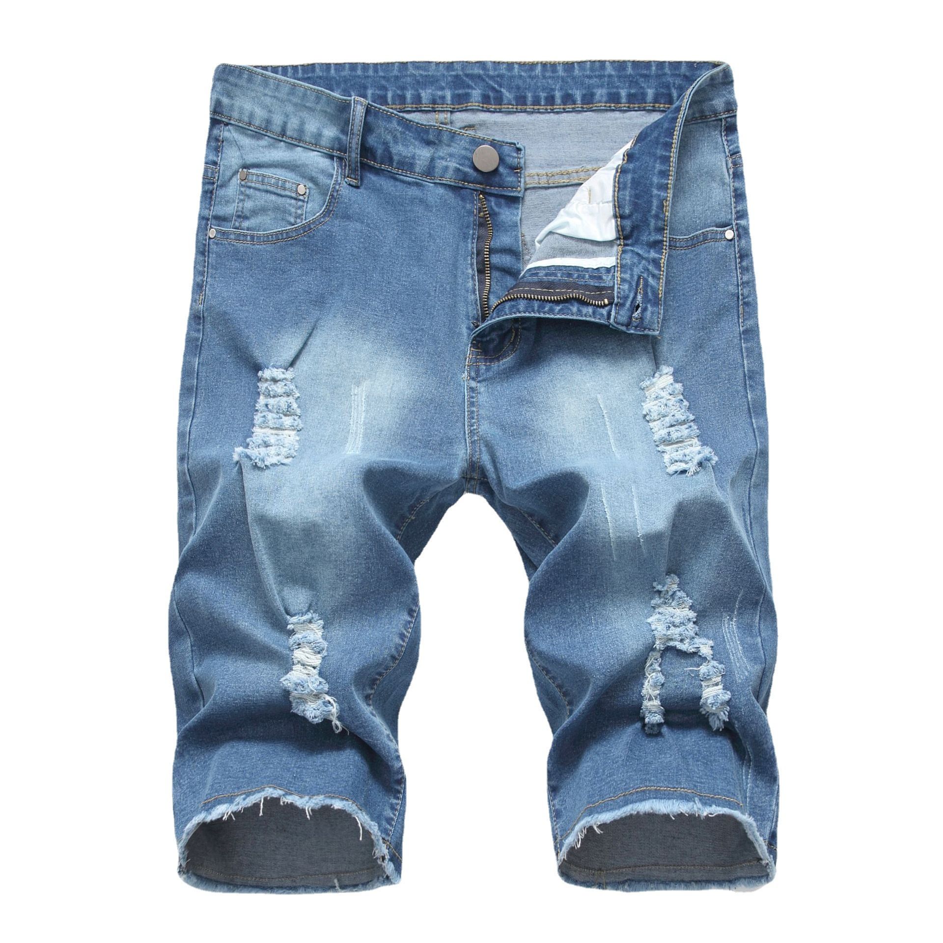 hip hop ripped jeans summer sports pants washed casual shorts men's denim shorts wholesale price Shorts