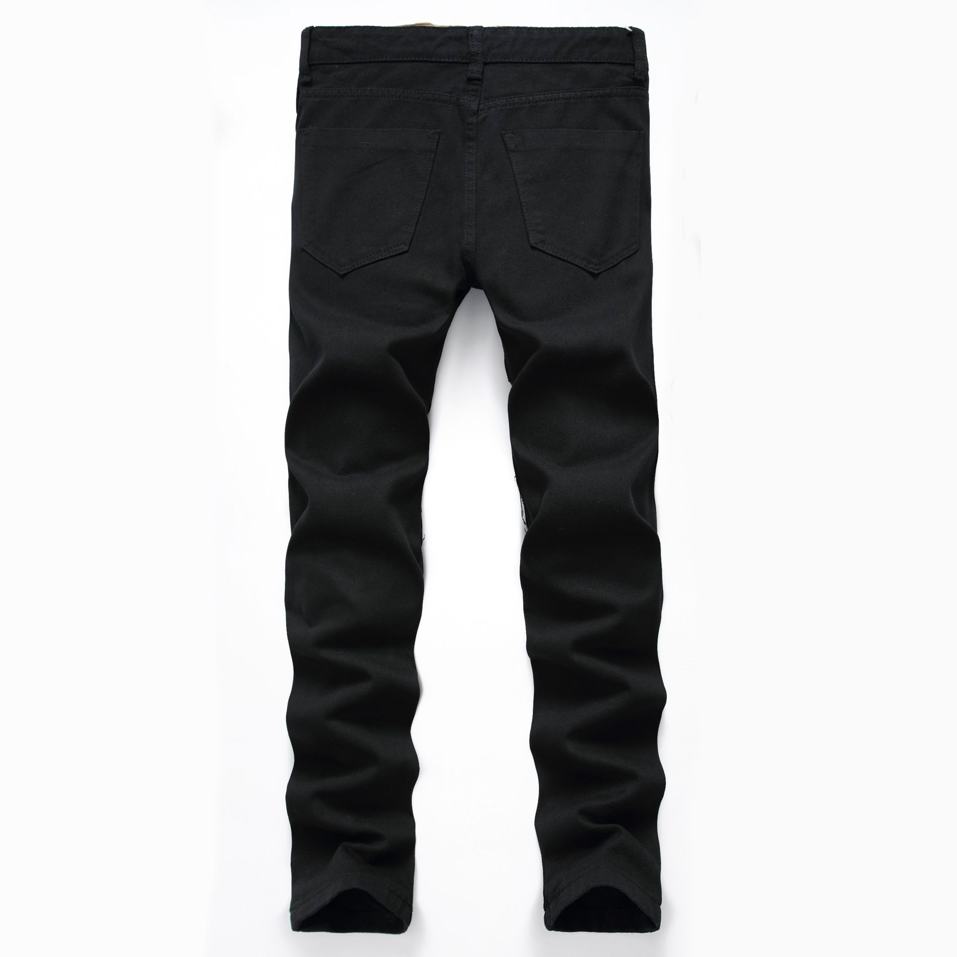Customize Men's Jeans Denim Manufactures Straight Casual Slim Fit Pant Good Quality Men Cotton Solid Ripped Jeans