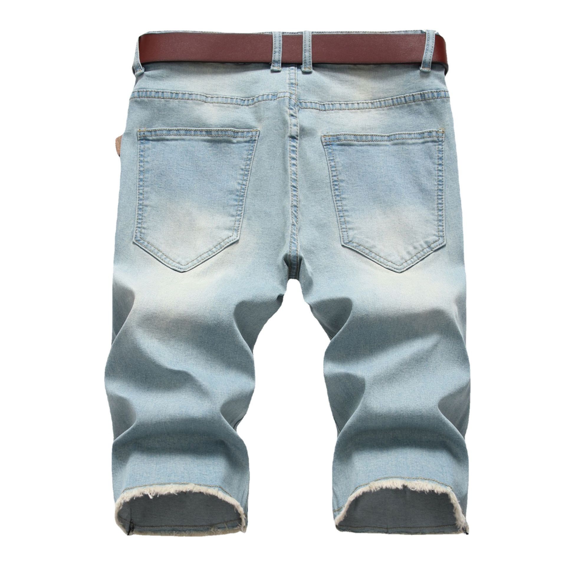 hip hop ripped jeans summer sports pants washed casual shorts men's denim shorts wholesale price