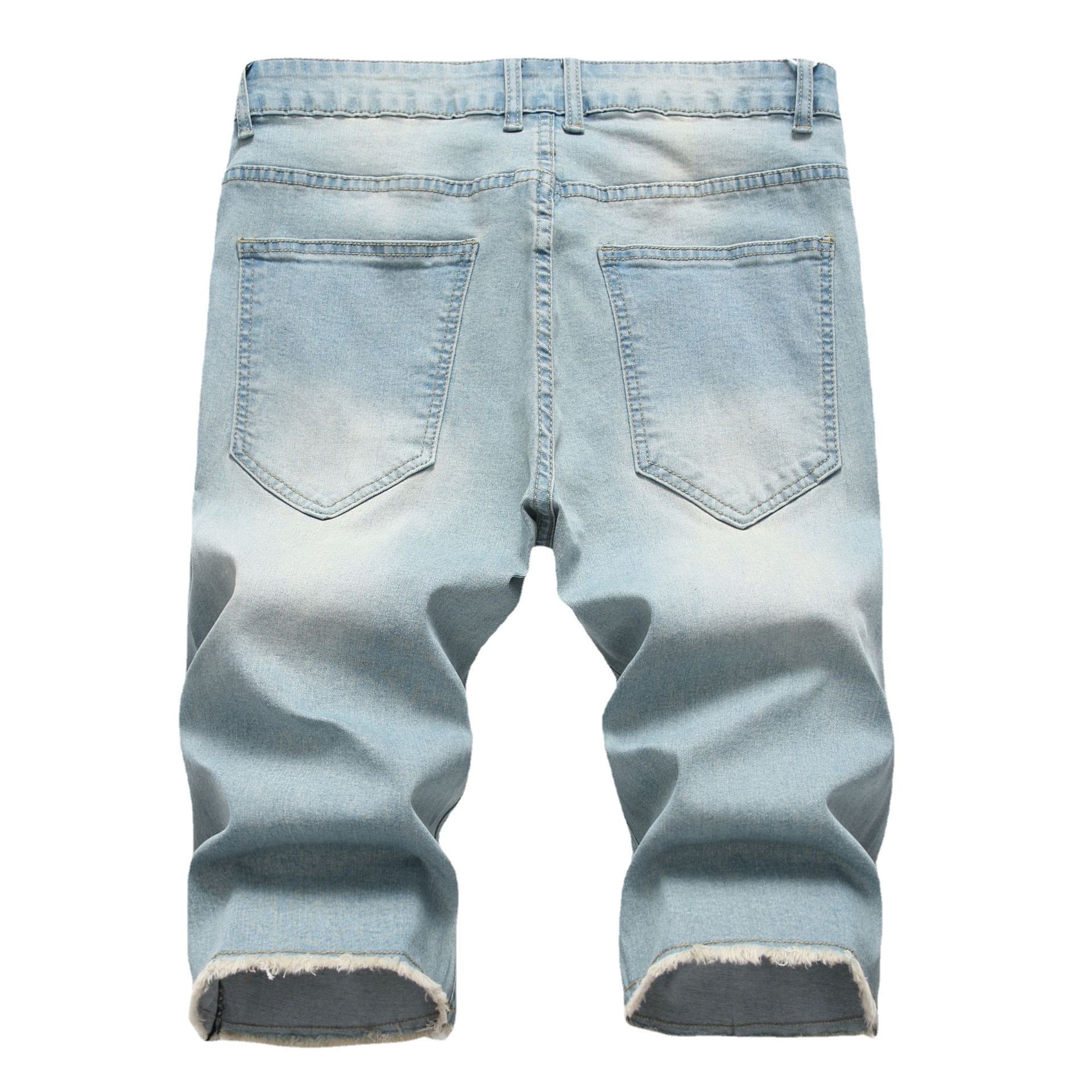 hip hop ripped jeans summer sports pants washed casual shorts men's denim shorts wholesale price