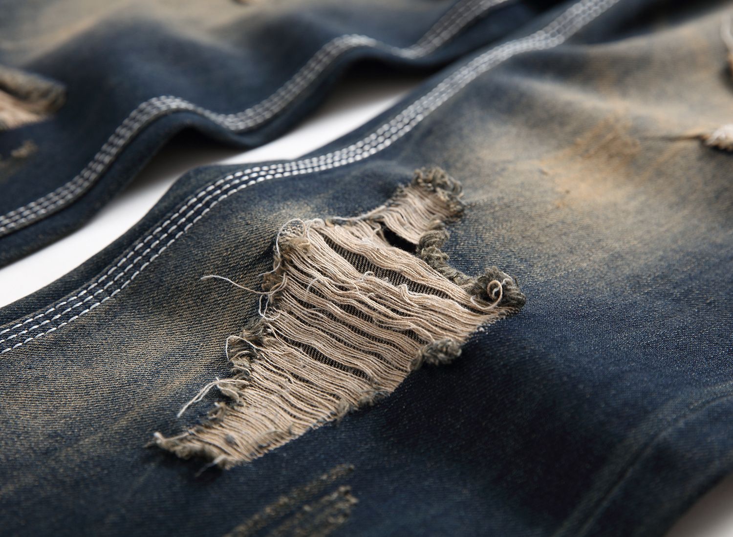 Hollow Out Stretchy Ripped Skinny Biker Slim Fit Denim Pants Motorcycles Wrinkles Pants Knee Hole Jeans Man  Jeans