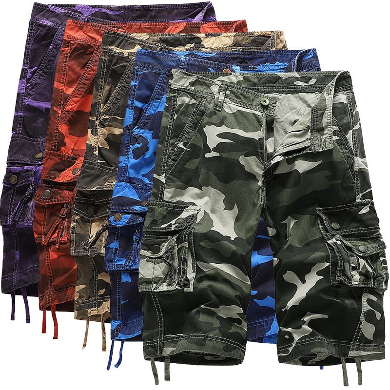 Conyson new arrival Camouflage Loose Cargo Shorts hot sale casual Men's Cool Summer Camouflage Short Pants camo Cargo Shorts