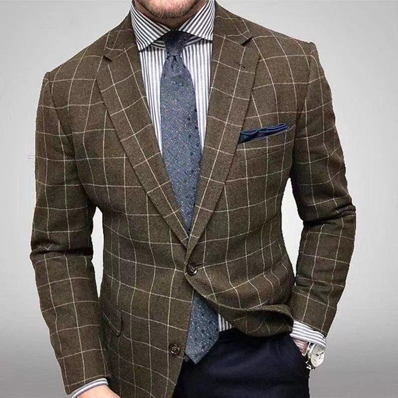 Tailored Vintage  Red Plaid Wool wedding men tuxedo  Men's Clothing  Tops Jackets  Coats